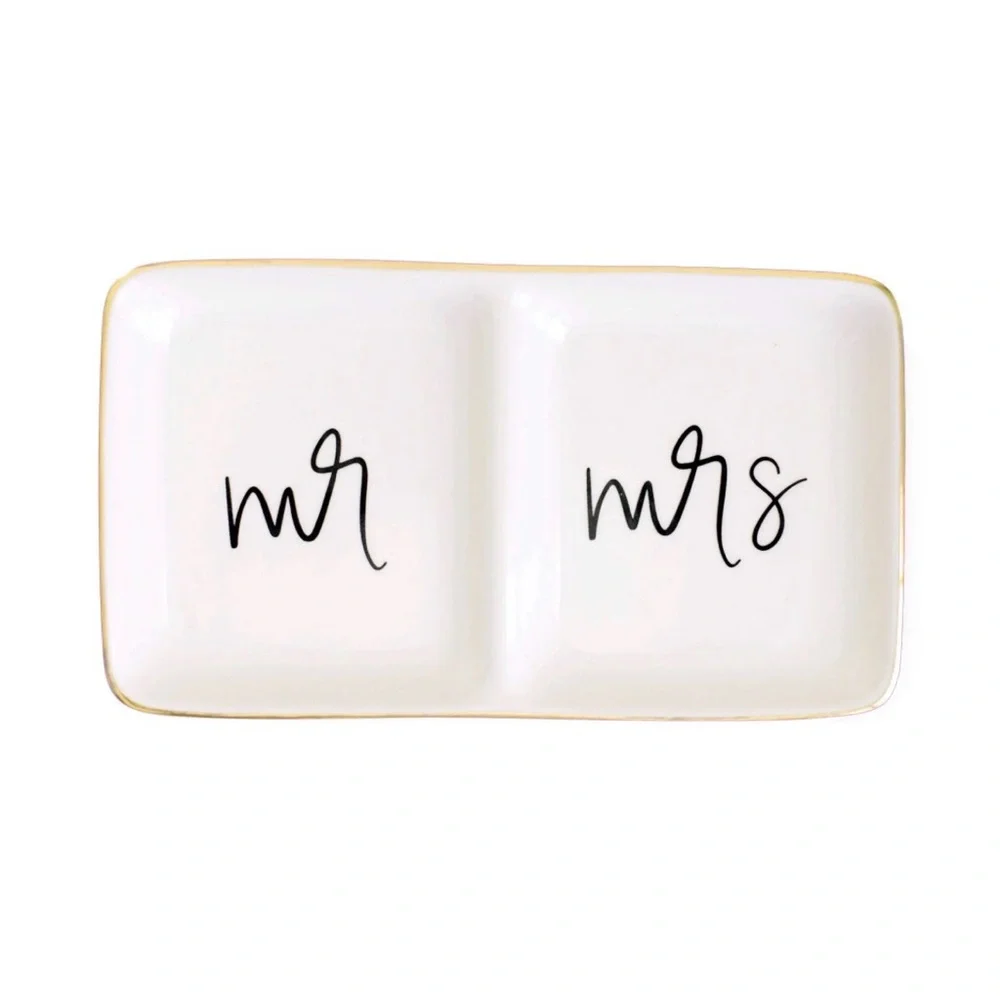 Sweet Water Decor Mr and Mrs Jewelry Dish